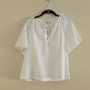 Target White Textured Blouse